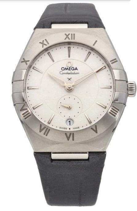 Omega Constellation 34 mm, Stahl mit Lederarmband 13113342002001