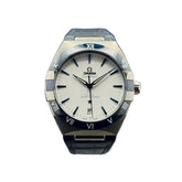 Omega CONSTELLATION weiß 41 mm, Stahl mit Lederarmband 13133412104001