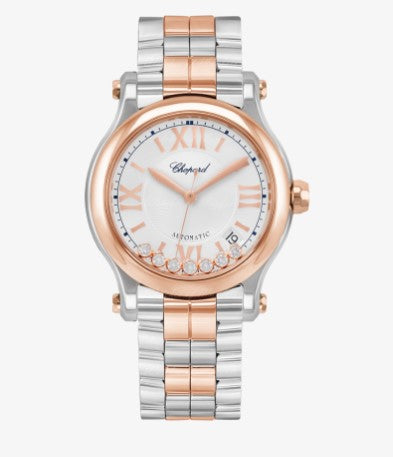 Chopard Happy Sport 36 mm, Automatik, Ethisches Roségold, Lucent Steel™, Diamanten 278559-6026