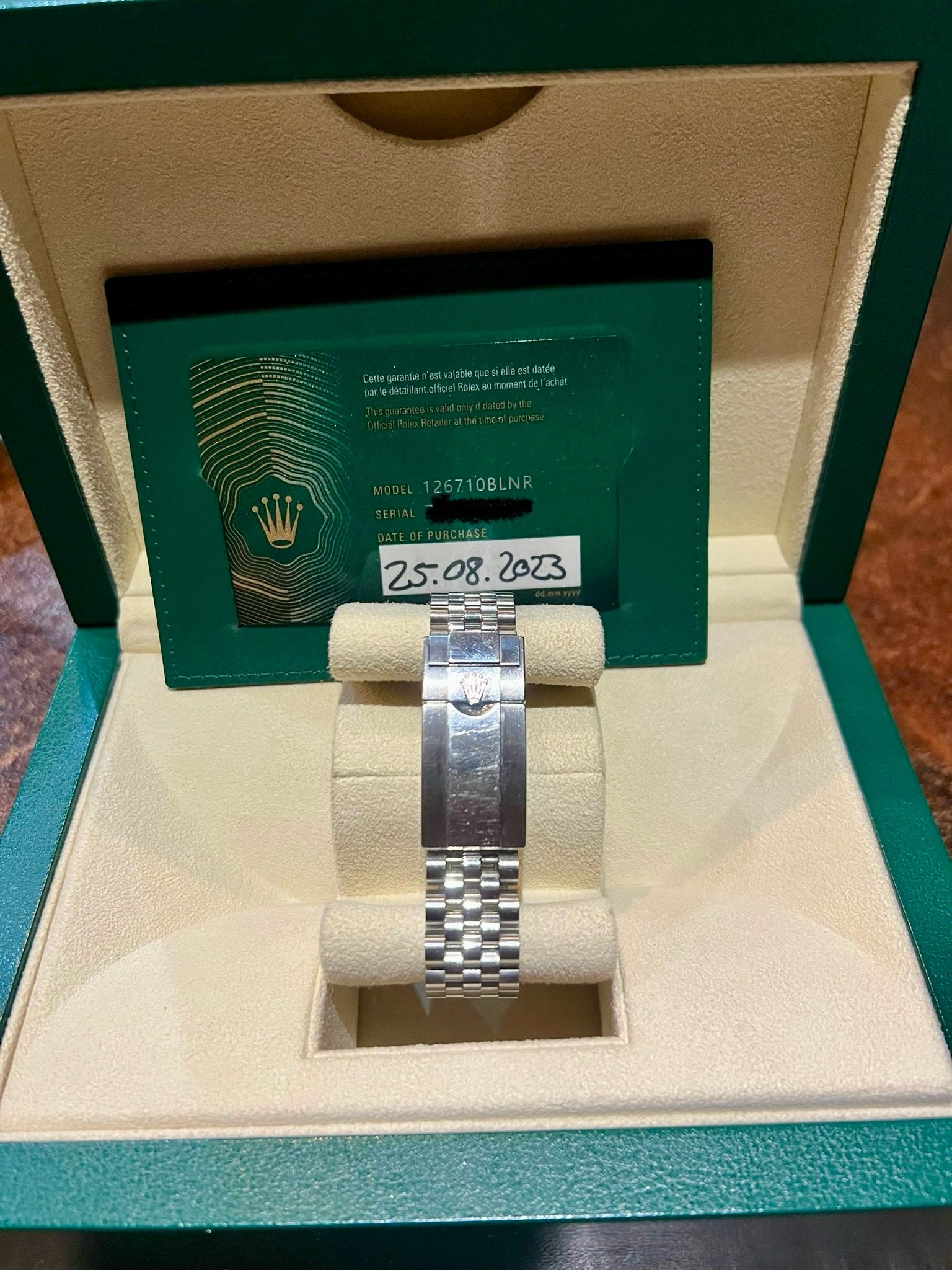 Rolex GMT Master 2 „Batmen“ Oyster, 40 mm, Edelstahl Oystersteel mit Jubilee Armband
126710BLNR