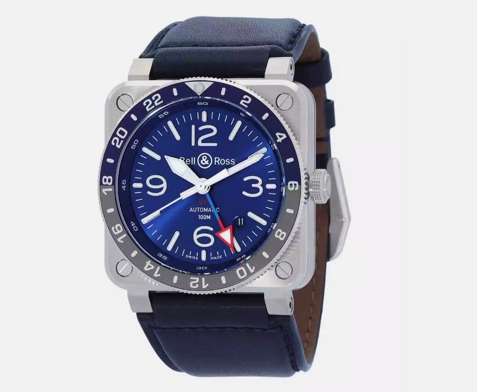 Bell & Ross BR-03 GMT Blue 42 MM BR0393-BLU-ST/SCA