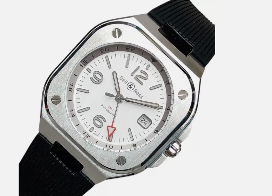 Bell & Ross BR-05 GMT White 41 MM BR05G-SI-ST/SRB