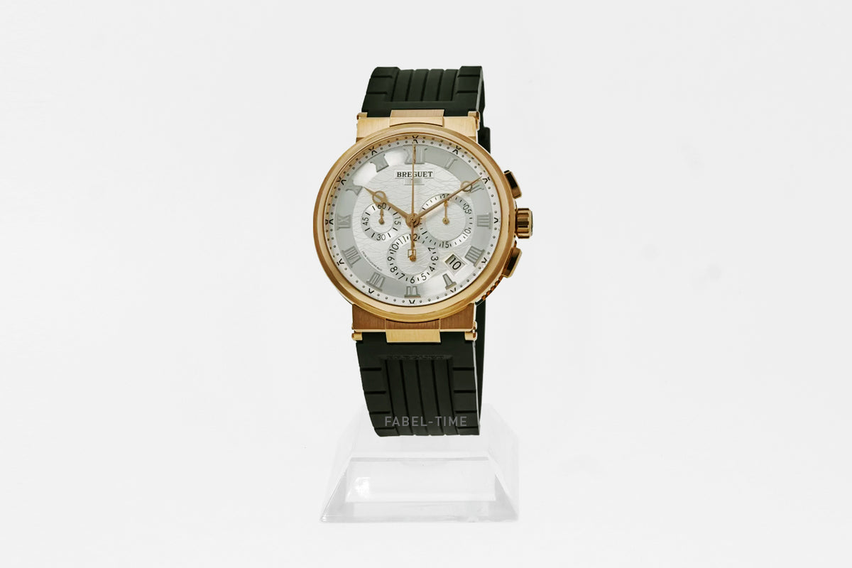 Breguet Marine Chronographe 5527 5527BR/12/5WV Automatik 42.3 mm 18K Roségold, 10 bar, Herrenuhr mit Kautschukarmband
