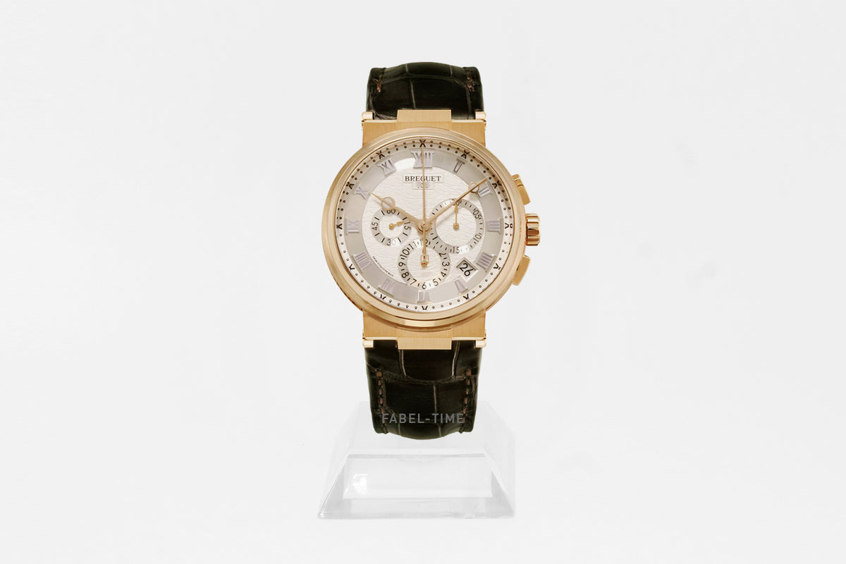 Breguet Marine 42.3 mm 5527BR/12/9WV Chronograph. Automatic movement with date display and small seconds. Hour and minute counters. Silicon hairspring.