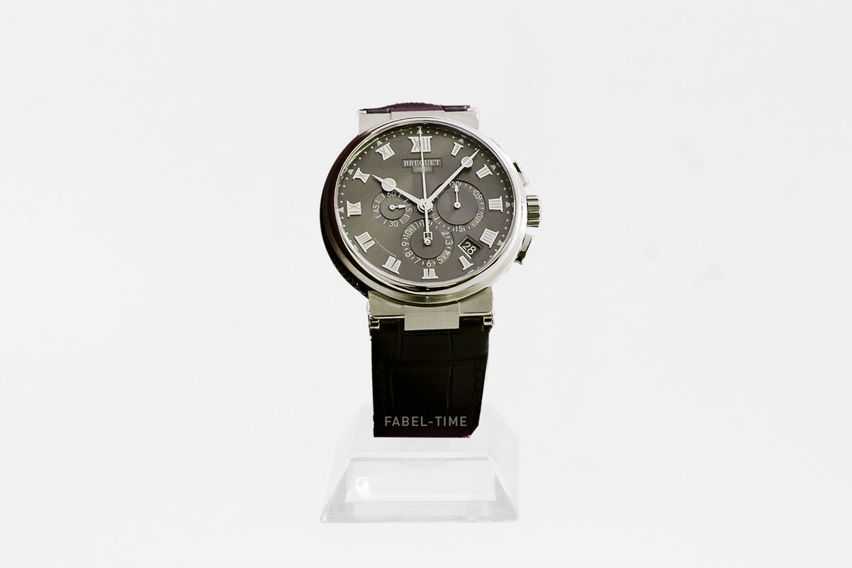 Breguet Marine Chronograph 5527TI/G2/9WV Herrenuhr Titan 42,3 mm Automatikwerk mit Alligatorarmband