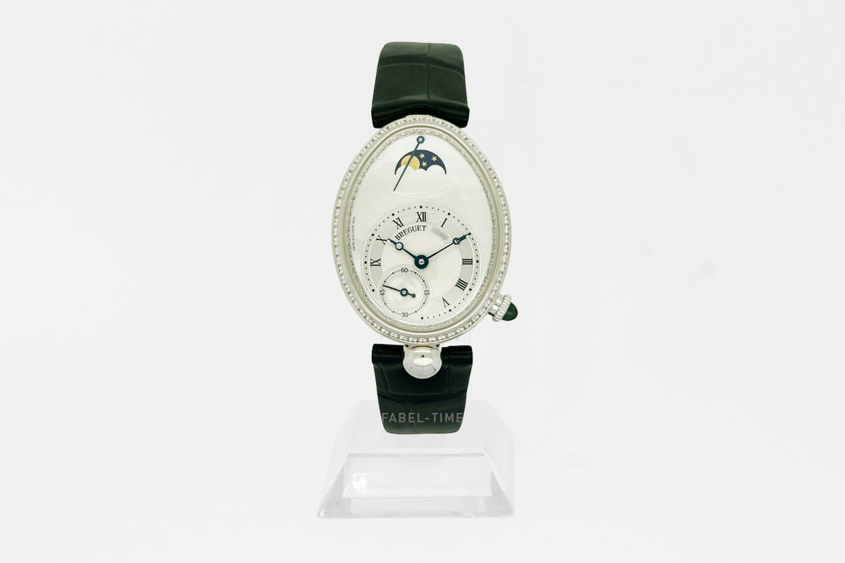 Breguet Reine De Naples 8908BB/52/964/D00D  Automatik 28.5 mm 18K Weißgold, 128 Diamanten, Damenuhr mit Alligatorarmband