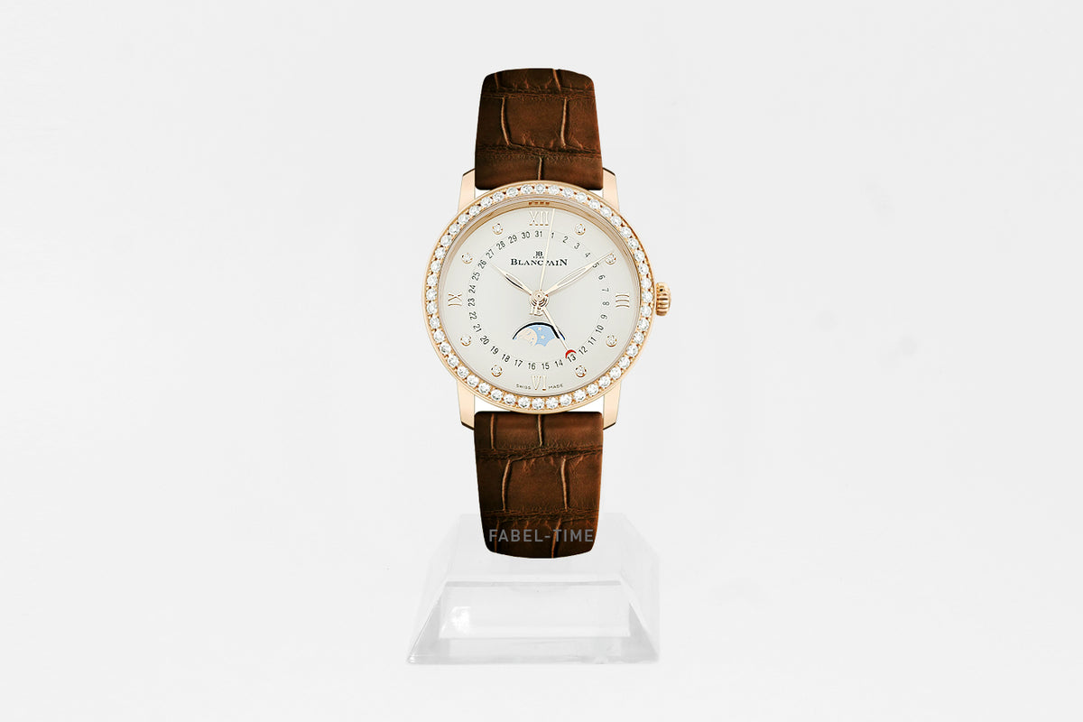 Blancpain Villeret Quantième Phases de Lune 6126-2987-55A Automatik 33.20 mm Rotgold, Opalin, Alligatorleder Armband