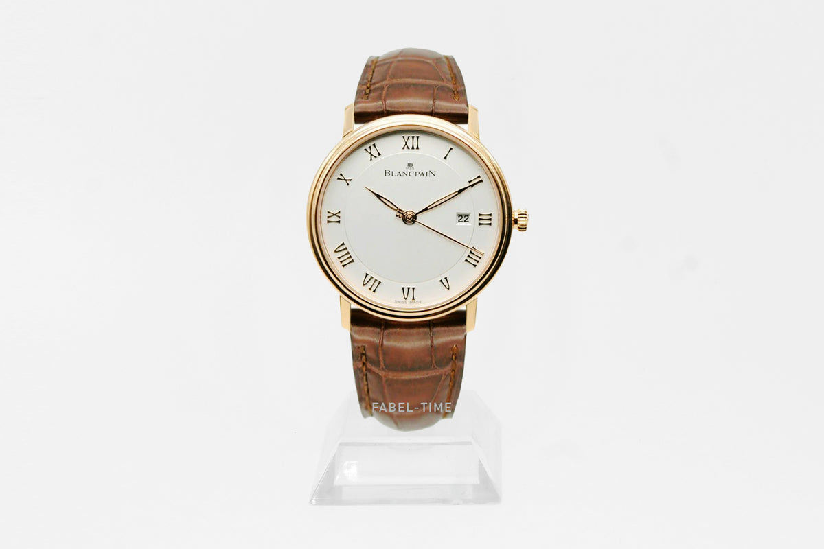 Blancpain Villeret Ultraflach 6651-3642-55B Automatik 40 mm Rotgold, Opalin, Alligatorleder Armband