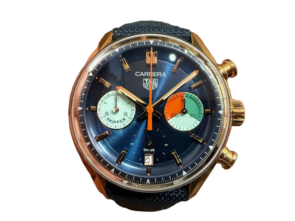 TAG Heuer Carrera Chronograph Skipper Automatik, 39 mm, 18 K 5N Roségold CBS2241.FN8023