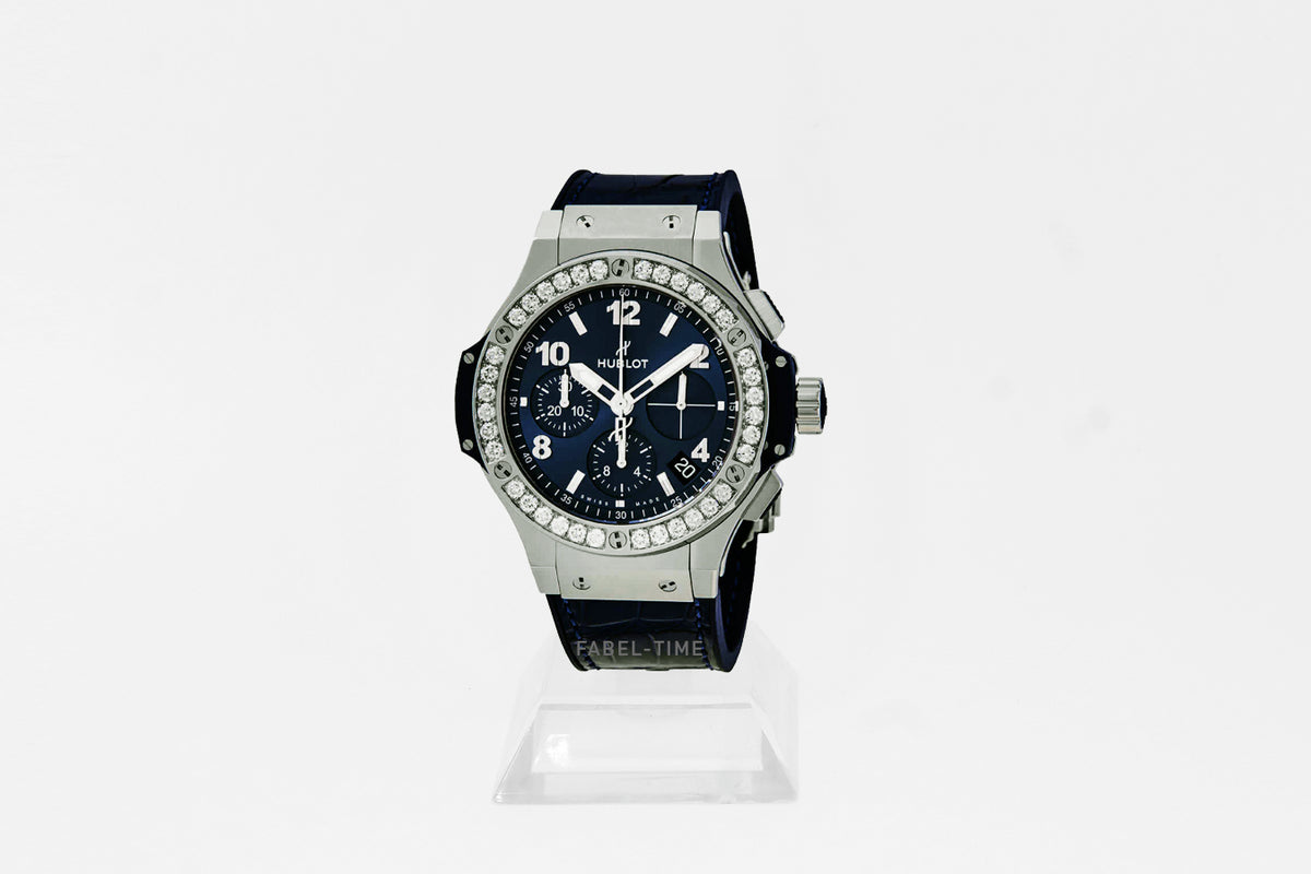 Hublot BIG BANG STEEL BLUE DIAMONDS 41mm 341.SX.7170.LR.1204 men's watch stainless steel rubber blue