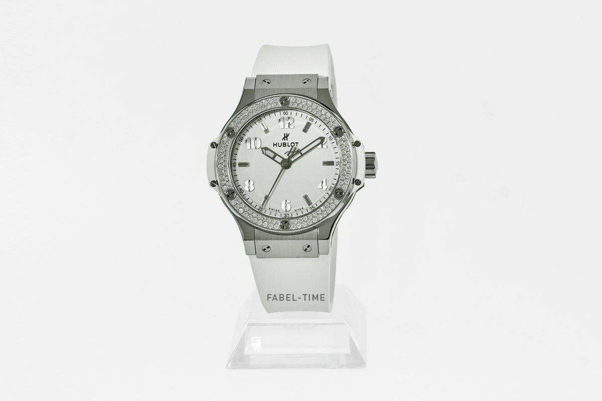 Hublot BIG BANG STEEL WHITE DIAMONDS 38mm 361.SE.2010.RW.1104 ladies watch stainless steel white rubber