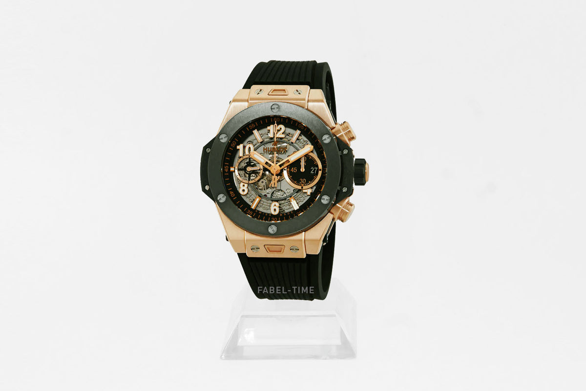 Hublot BIG BANG UNICO KING GOLD CERAMIC 44mm 421.OM.1180.RX Men's Watch Gold Black Rubber