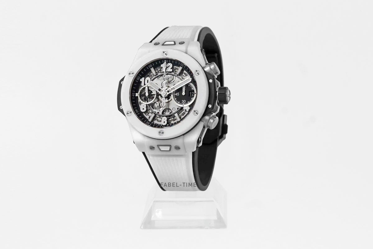 HUBLOT BIG BANG UNICO WHITE CERAMIC 42mm 441.HX.1171.RX white ceramic case, black/white rubber strap