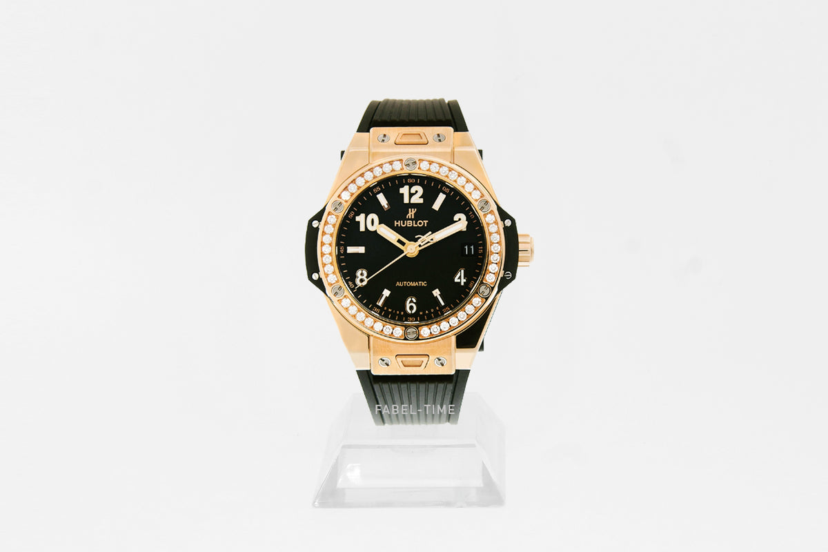 Hublot BIG BANG ONE CLICK KING GOLD DIAMONDS 39mm 465.OX.1180.RX.1204 ladies watch gold black rubber