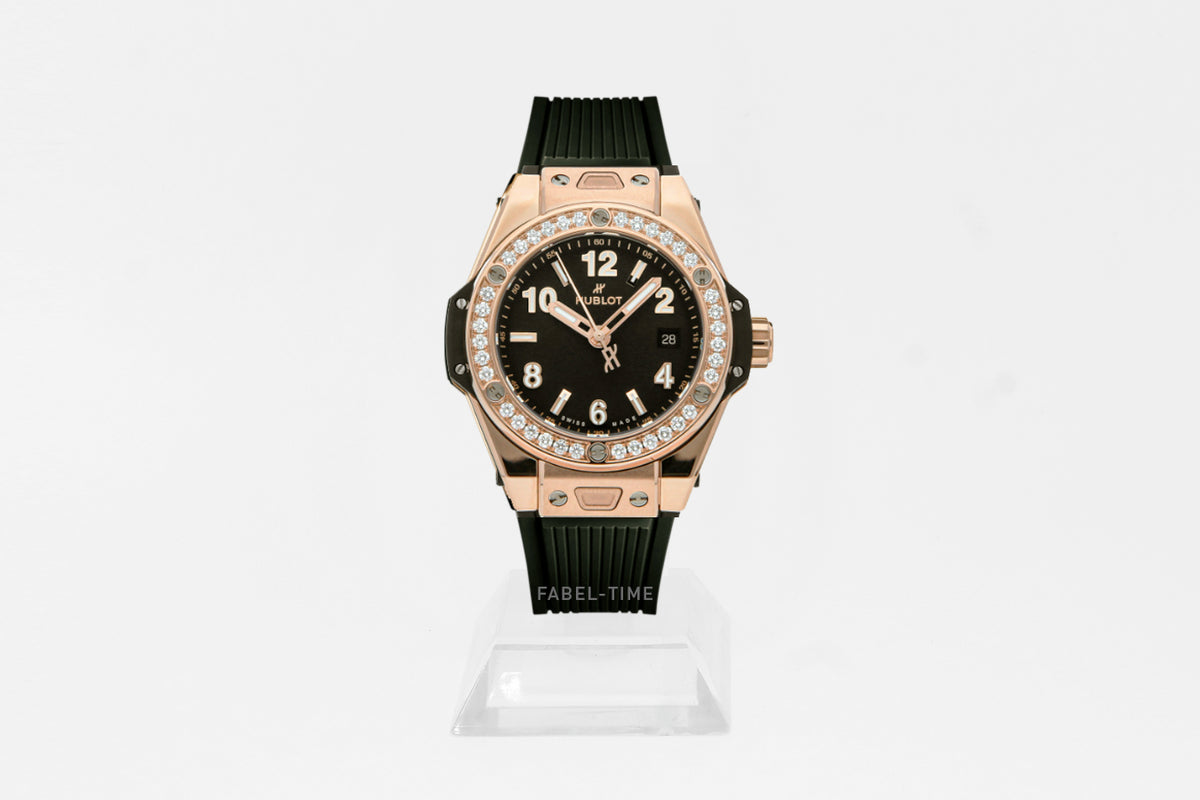 HUBLOT BIG BANG ONE CLICK KING GOLD DIAMONDS 33mm 485.OX.1180.RX.1204 Ladies Watch