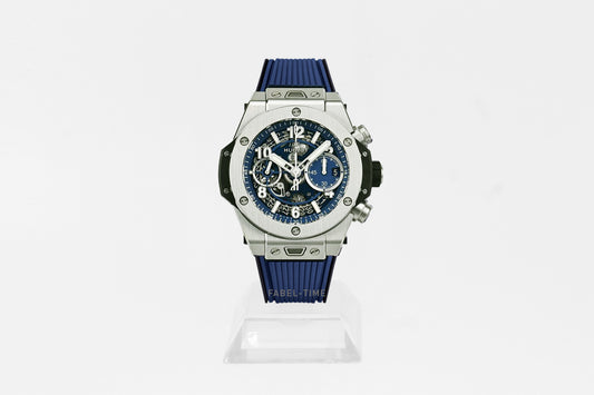 HUBLOT BIG BANG UNICO TITANIUM BLUE 42mm 441.NX.5171.RX Herren Uhr Automatik blaues Kautschuk-Armband