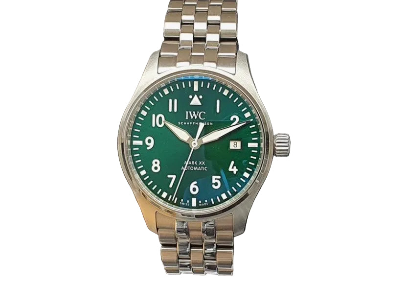 IWC Pilot's Watch Mark XX Automatic, 40 mm  steel IW328206 green with steel bracelet with EasX-CHANGE® replacement system