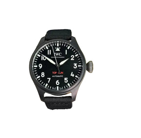 IWC Big Pilot "top Gun" 43 Automatic Ceramic 43.8 mm IW329801 black with black fabric strap with EasX-CHANGE® replacement system