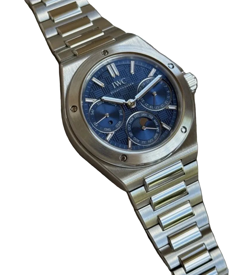 IWC Ingenieur Perpetual Calendar 41.6 mm Automatic Steel bracelet blue IW344903