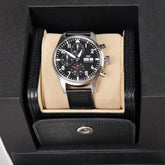 IWC Watch Chronograph  IW388111 41mm Edelstahl Gehäuse, Automatik, Schwarzes Kalbslederband