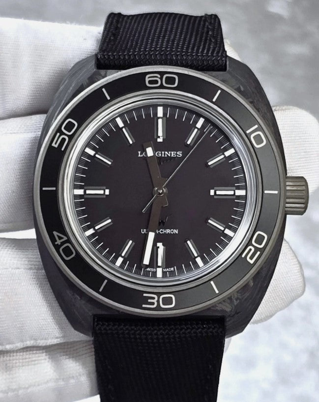 Longines ULTRA‑CHRON CARBON- L28394522 Automatik Uhr, Ø 43.00 mm, Titan und Carbon,
