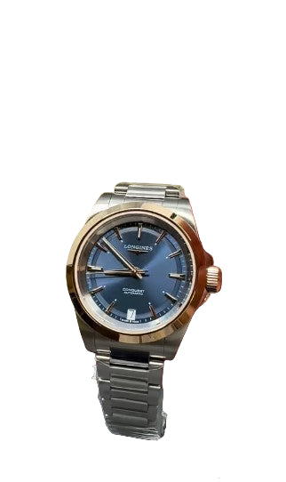 Longines CONQUEST, L34305926, Automatik Uhr, Ø 34.00 mm, Edelstahl mit 18 Karat Roségold Cap 200.