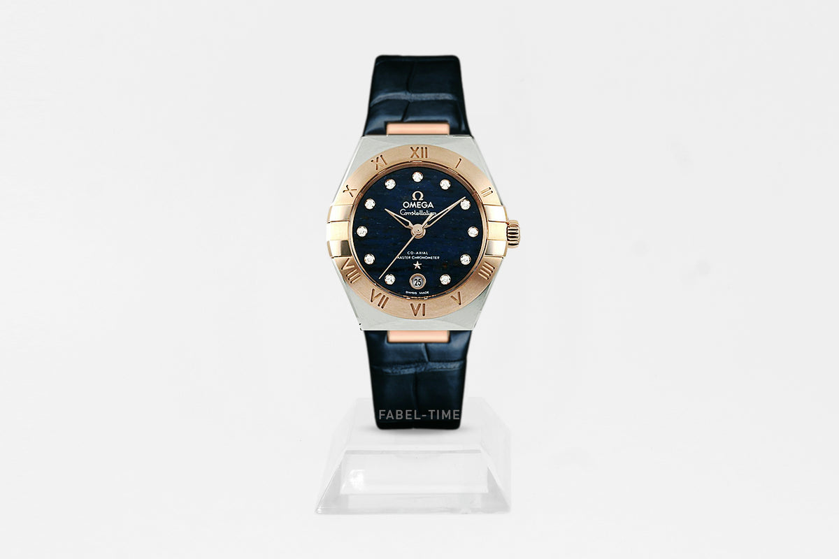 Omega CONSTELLATION 29 MM, STEEL - SEDNA™ GOLD WITH LEATHER STRAP 131.23.29.20.99.003