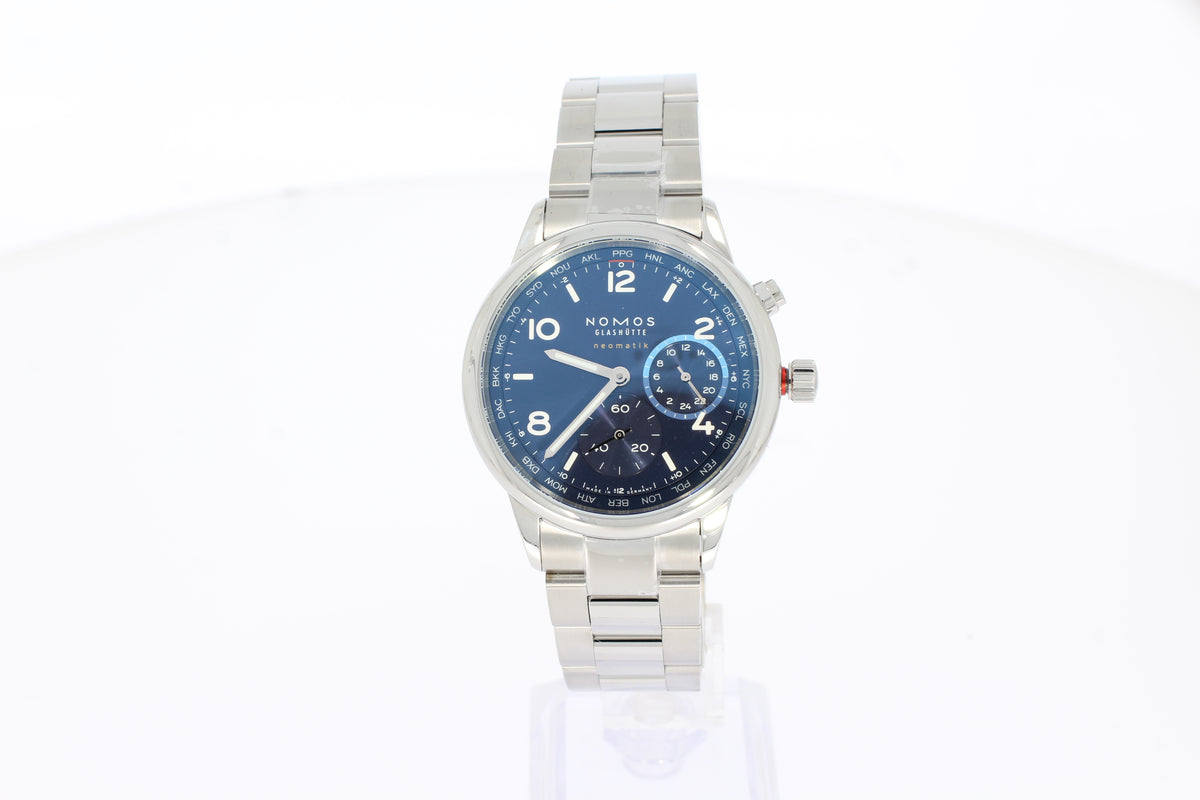 Nomos Club Sport neomatik Weltzeit blau 790