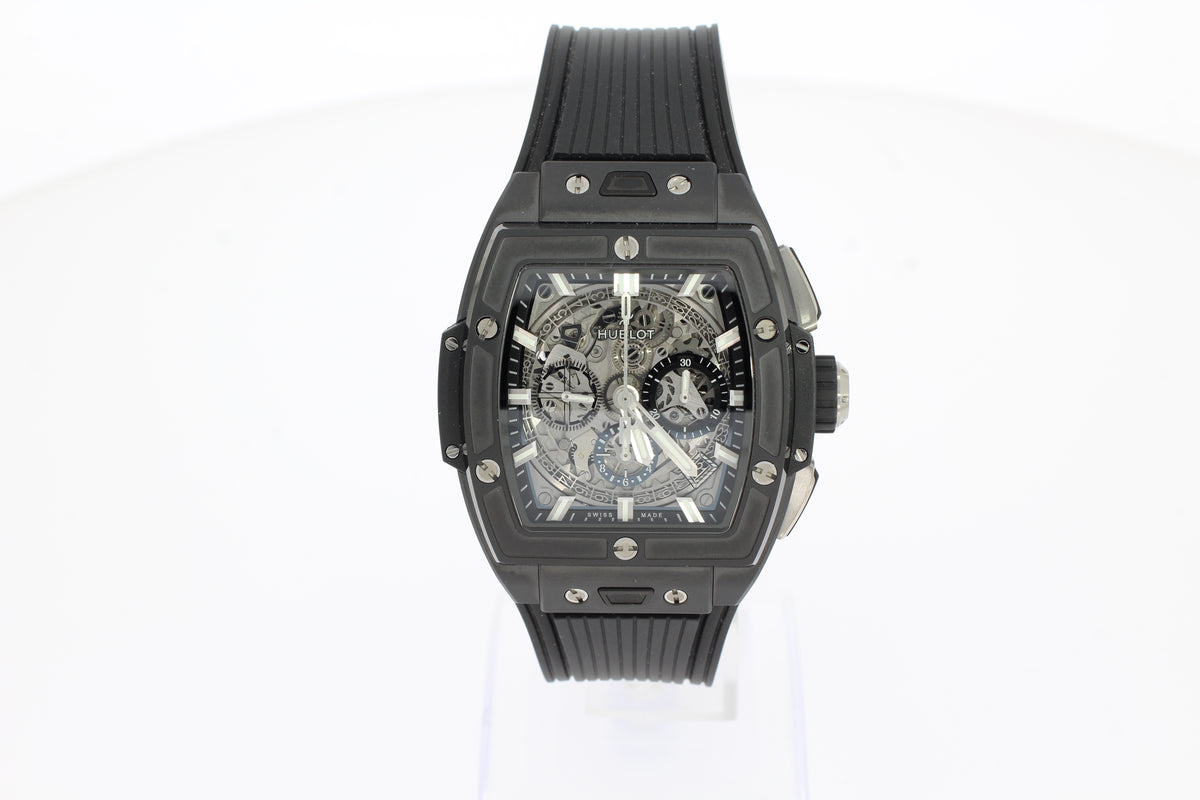 Hublot SPIRIT OF BIG BANG BLACK MAGIC 42 mm 642.CI.0170.RX montre automatique en céramique noire pour hommes en caoutchouc