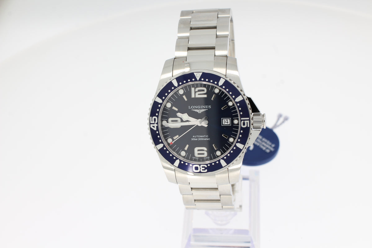 LONGINES HYDROCONQUEST L37424966 Automatik 41 mm Edelstahl Blau mit "Sonnenstrahl" Dekor L3.742.4.96.6