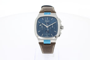 Glashütte Seventies Chronograph 13702080262 blau, Automatikwerk, Saphirglas, Kalbslederarmband