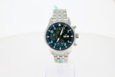 IWC Watch Chronograph Pilot Automatic 43 mm steel IW378006 green with folding buckle with EasX-CHANGE® system in steel