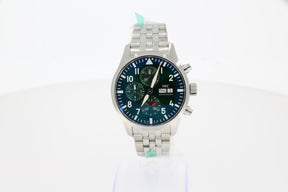 IWC Watch Chronograph Pilot Automatic 43 mm steel IW378006 green with folding buckle with EasX-CHANGE® system in steel