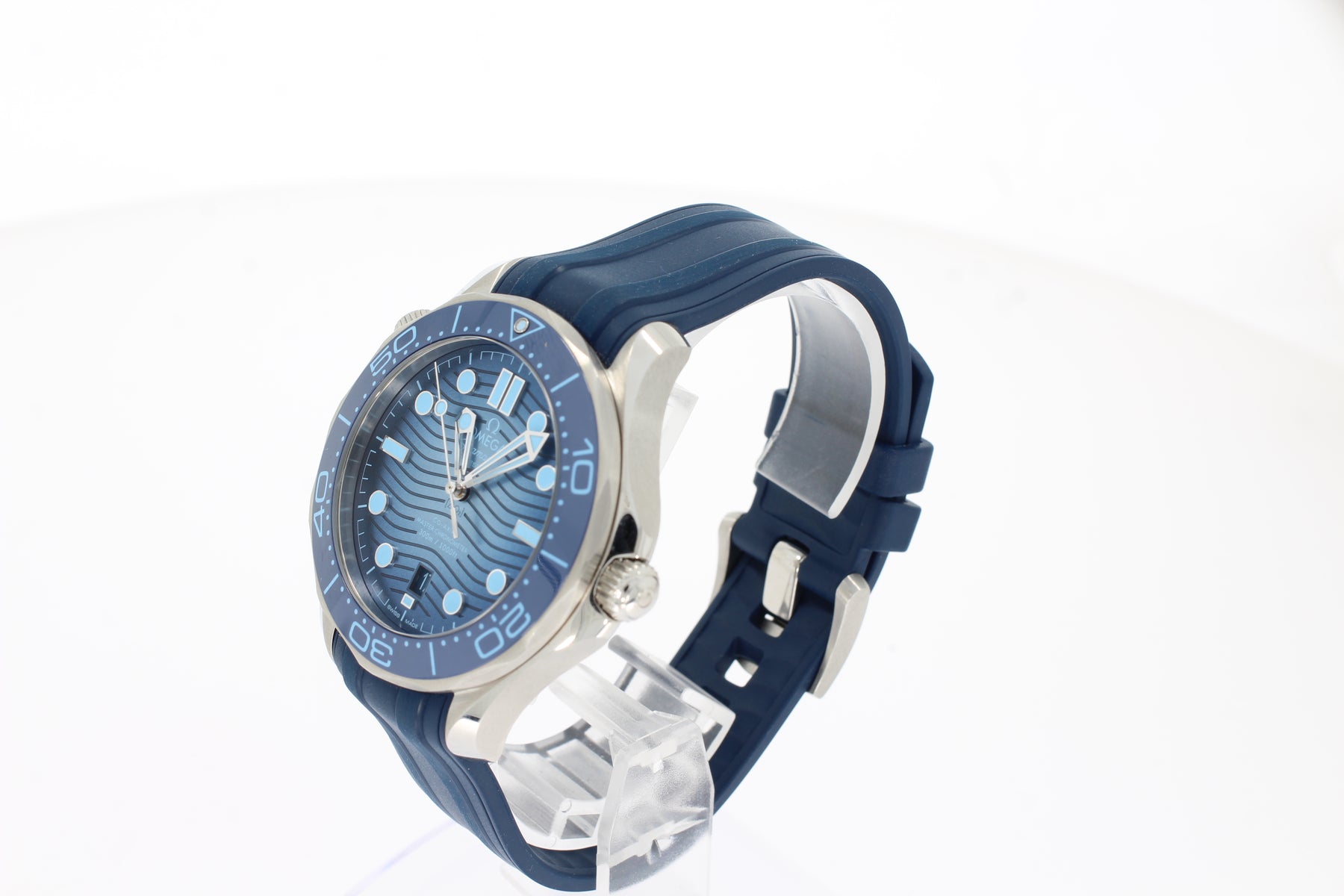 Omega Seamaster Diver 300M 42 mm, Stahl mit Kautschukband "Summer Blue" 21032422003002