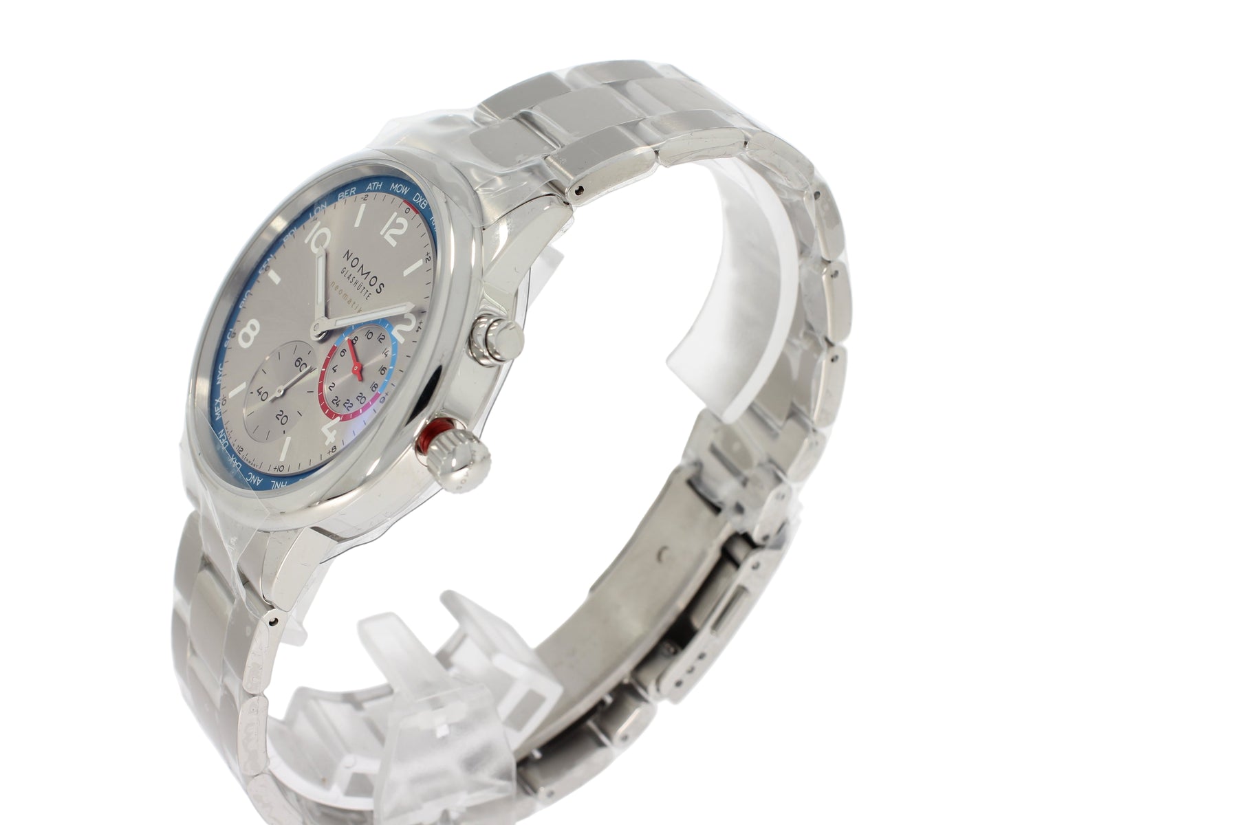 Nomos Club Sport neomatik Weltzeit silber 791