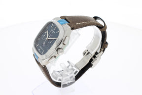 Glashütte Seventies Chronograph 13702080262 blau, Automatikwerk, Saphirglas, Kalbslederarmband
