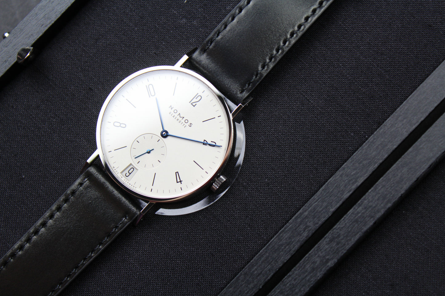 Nomos 130 Tangente 38 date with sapphire crystal back