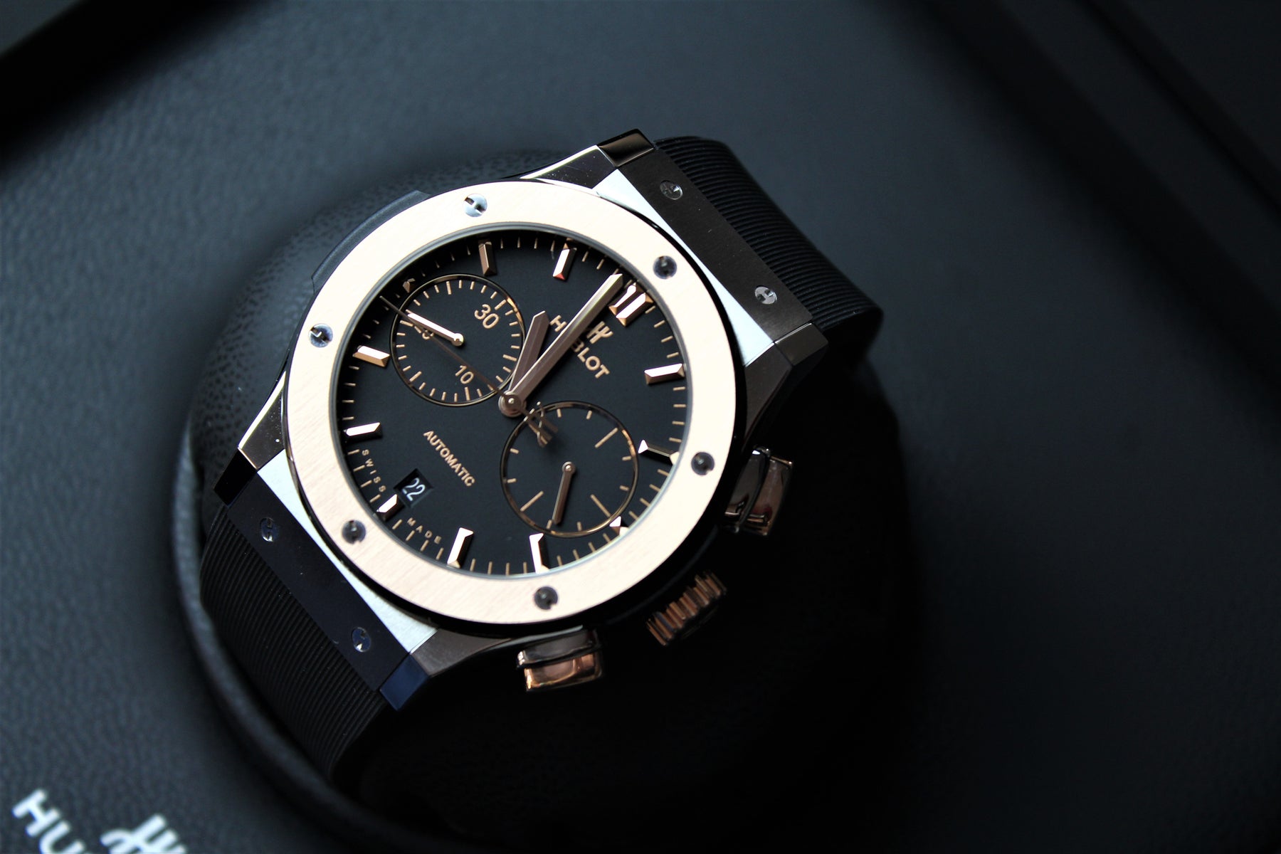 Hublot CLASSIC FUSION CHRONOGRAPH TITANIUM KING GOLD 45mm 521.NO.1181.RX titanium automatic men's watch black rubber