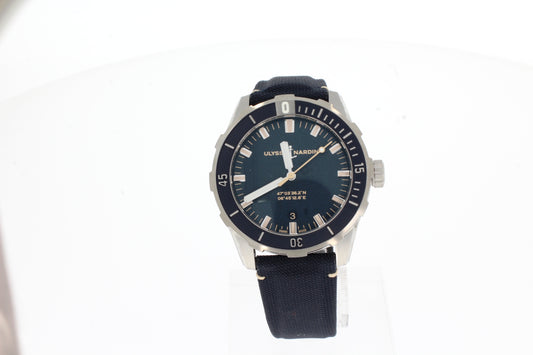 Ulysse Nardin Diver 8163-175-93 acier bleu 42mm, avec bracelet textile bleu