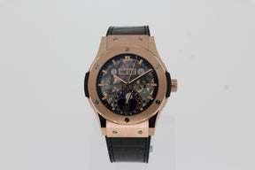 Hublot CLASSIC FUSION AEROFUSION MOONPHASE KING GOLD 42mm 547.OX.0180.LR Automatik Herren Uhr schwarz Kautschuk Alligatorleder