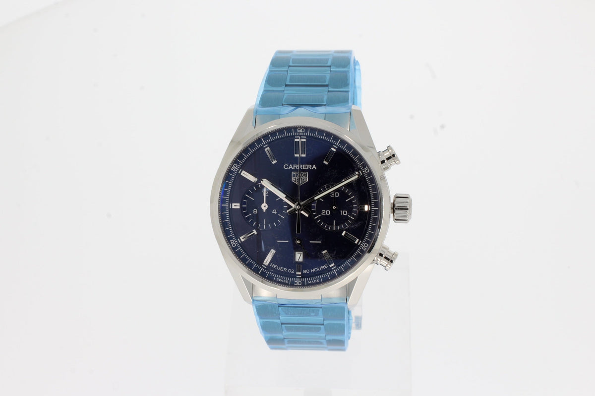 TAG Heuer Carrera Caliber HEUER 02 automatic chronograph CBN2011.BA0642 blue 42mm steel, with steel bracelet