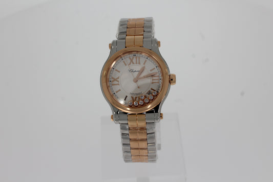 Chopard Happy Sport 278559-6002 36 mm, Automatique, Or rose éthique, Acier inoxydable, Diamants