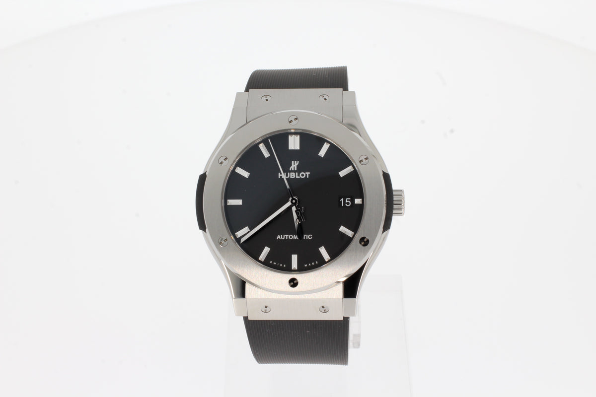 Hublot CLASSIC FUSION TITANIUM 45mm 511.NX.1171.RX Titanium Automatic Men's Watch Black Rubber