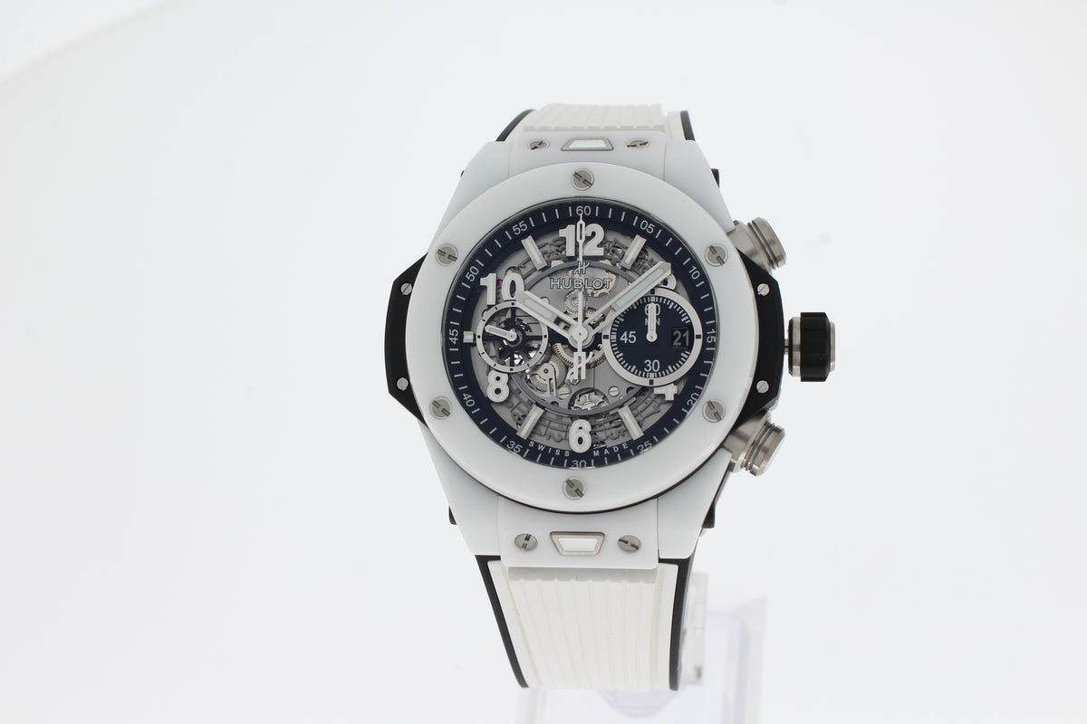 Hublot BIG BANG UNICO WHITE CERAMIC 44mm 421.HX.1170.RX Men's Watch White Ceramic Rubber