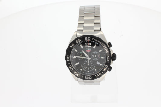 TAG Heuer Formula 1 chronographe à quartz CAZ1010.BA0842 acier noir 43 mm, avec bracelet en acier
