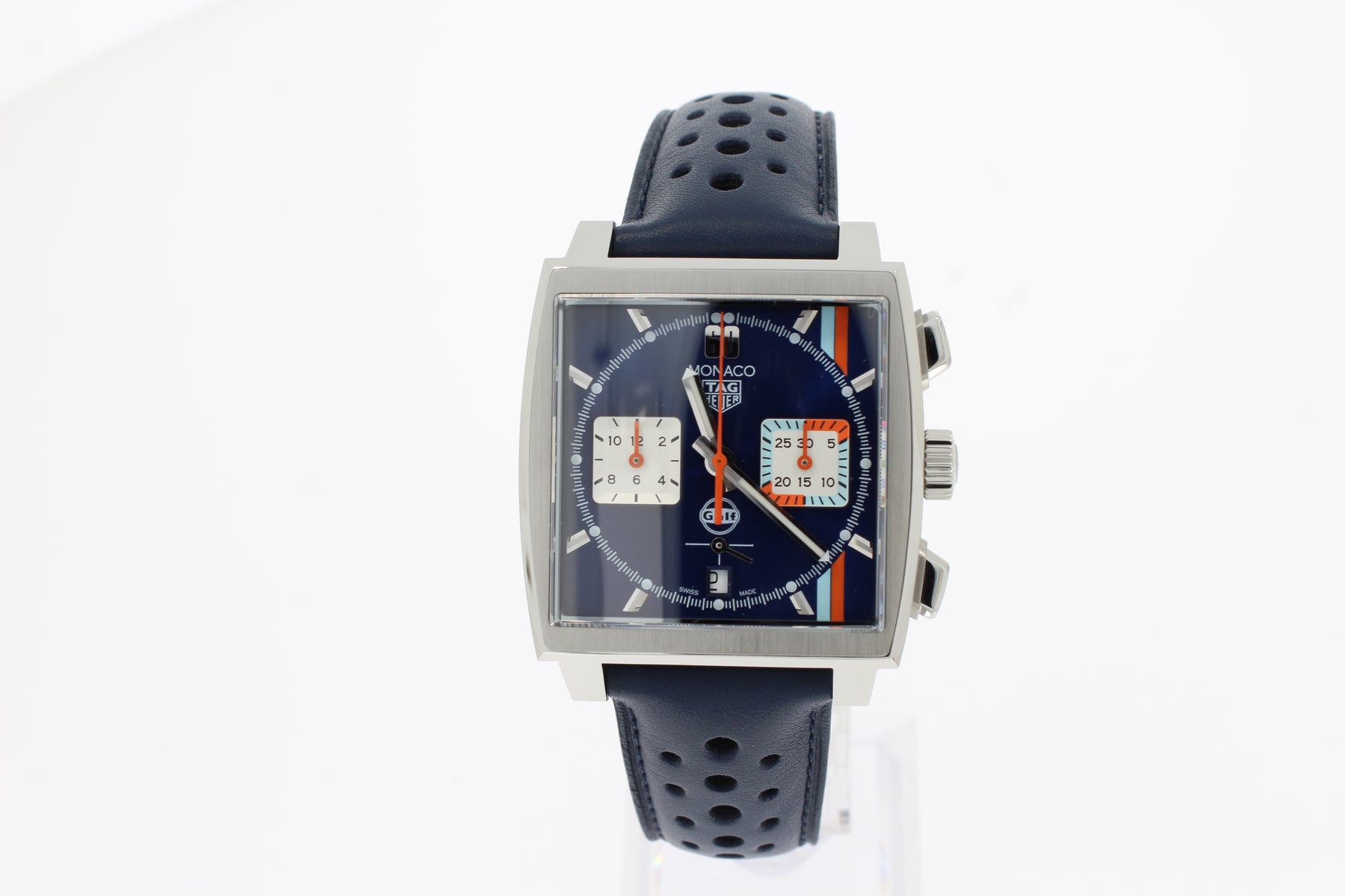 TAG HEUER MONACO GULF Automatic Chronograph, 39 mm, stainless steel CBL2115.FC6494 Special Edition