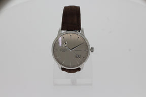 Glashütte Original Senator Excellence Panorama Date Moon Phase 1-36-04-03-02-31 gray 42mm, steel, automatic movement caliber 36-04, moon phase, panorama date, brown Louisiana alligator nubuck leather strap