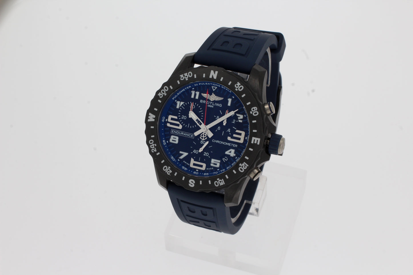 Breitling ENDURANCE PRO dunkelblau, Breitlight - Schwarz X82310D51B1S1 Herren Uhr 44mm mit Kautschukarmband