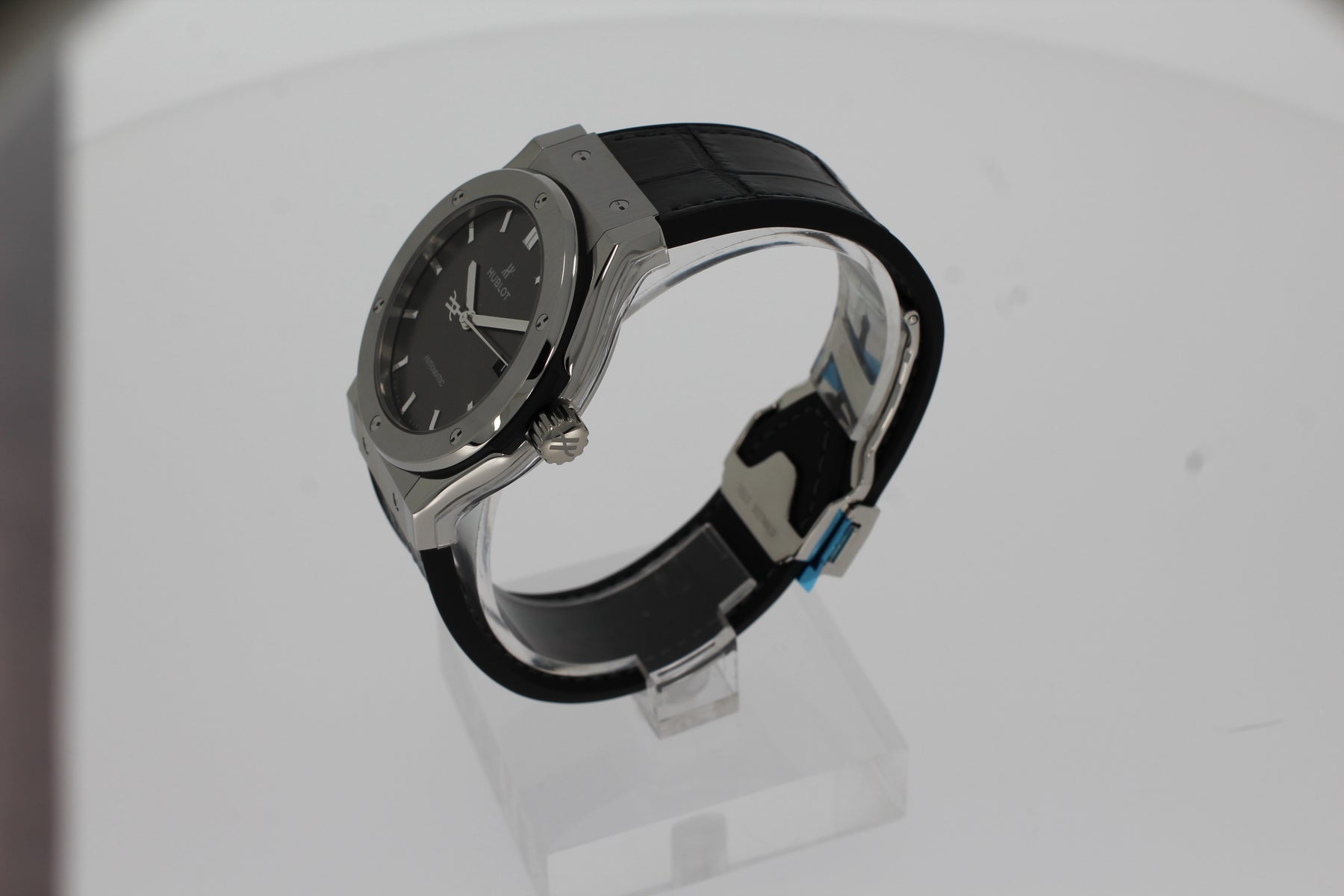 Hublot Classic Fusion Titanium 42mm Racing Grey Titan Automatik Herren Uhr Unisex graues Kautschuk Armband