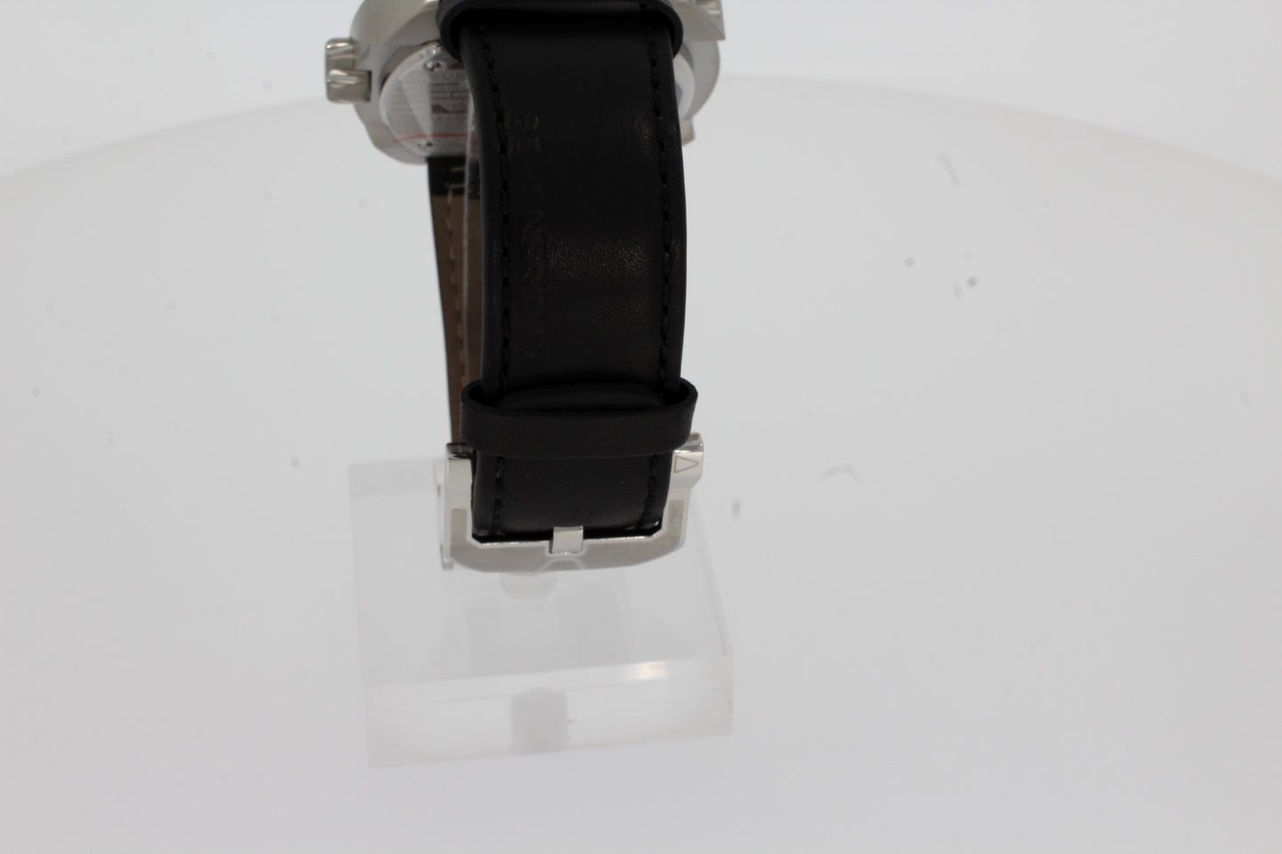 Sevenfriday Q-Series Réf.SF-Q1/01 acier transparent 44,3 x 49,7 mm, avec bracelet en cuir noir